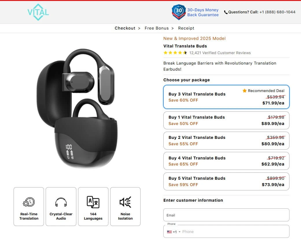 Vital Translate Buds order